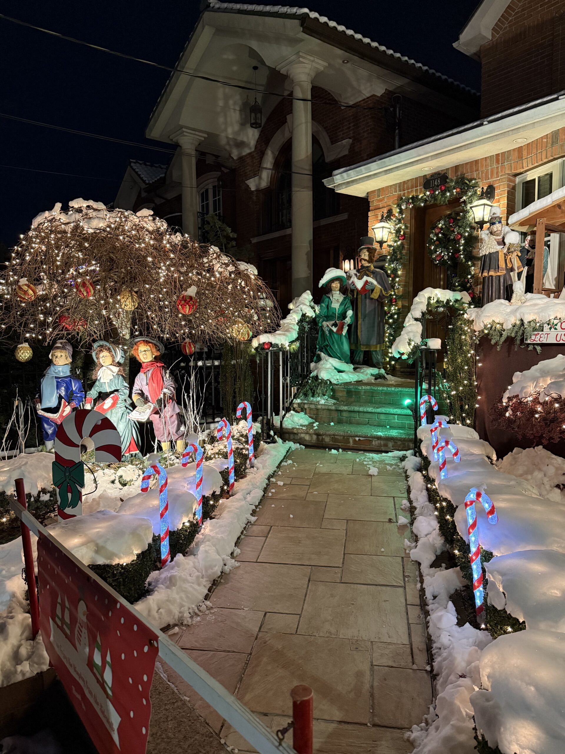 Brooklyn, New York — a christmas display in a suburban neighborhood