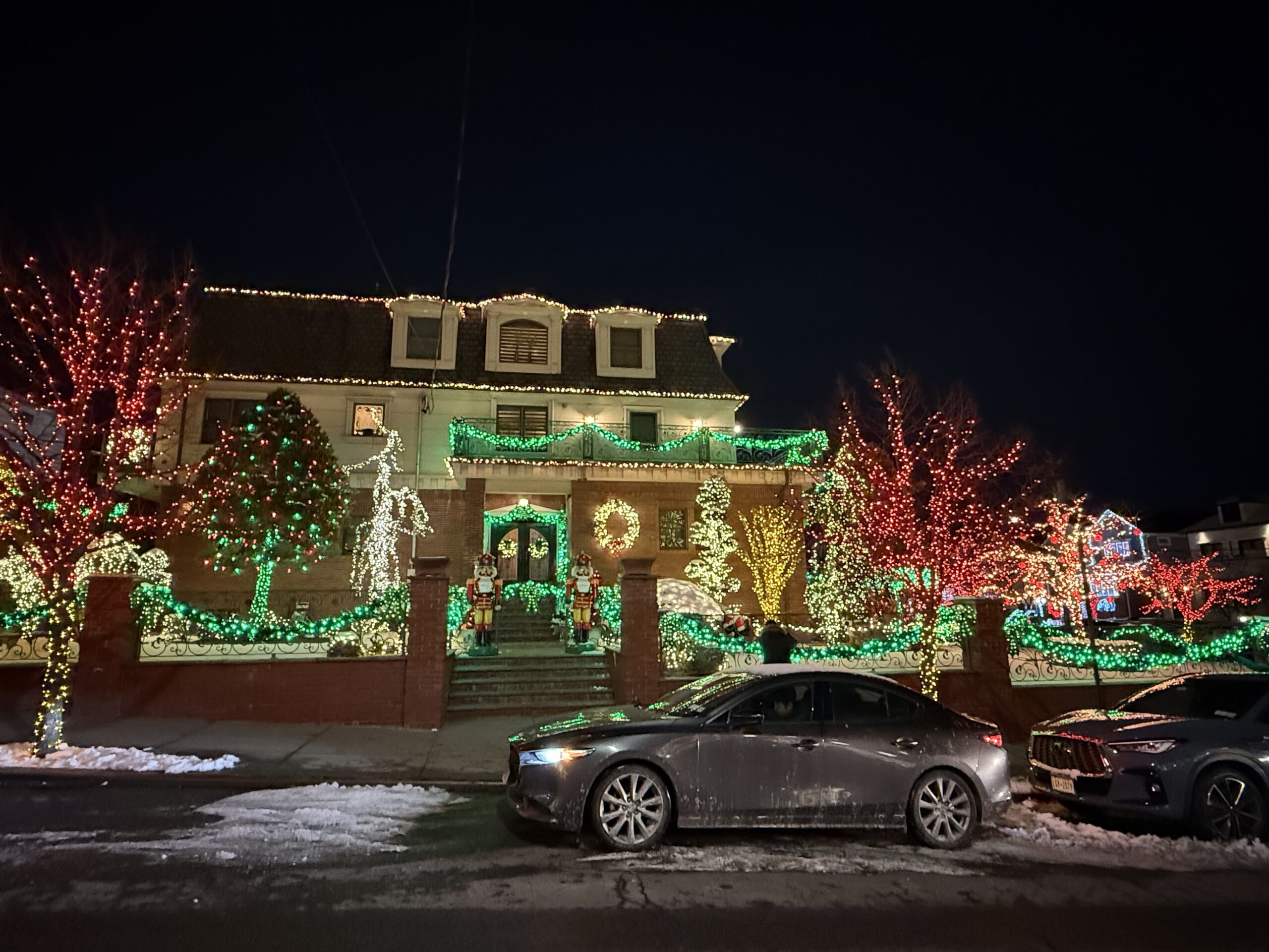 Brooklyn, New York — a house with christmas lights on the front