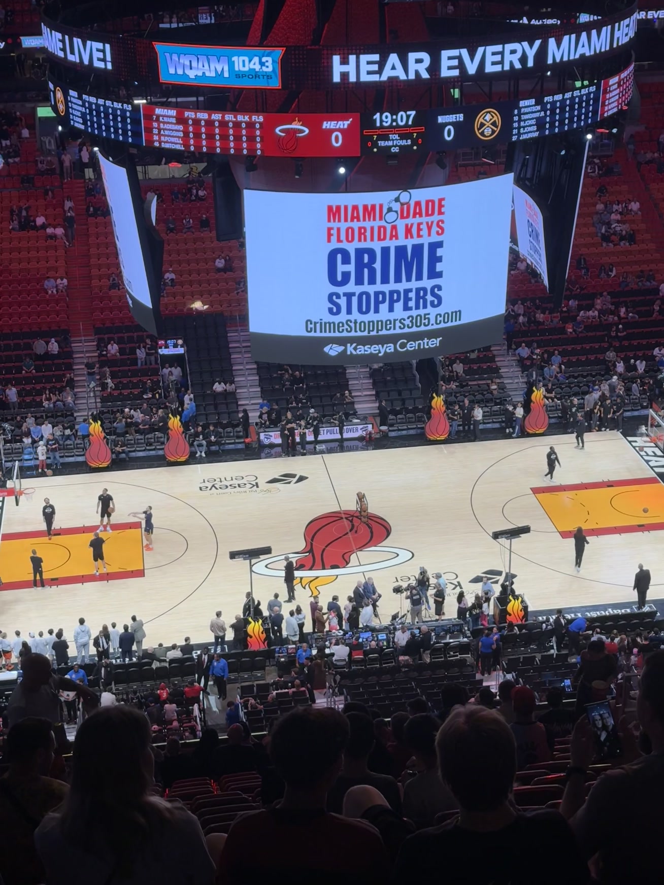 Miami — vue depuis le siège 1, rangée 2, section C de l'Oracle Arena