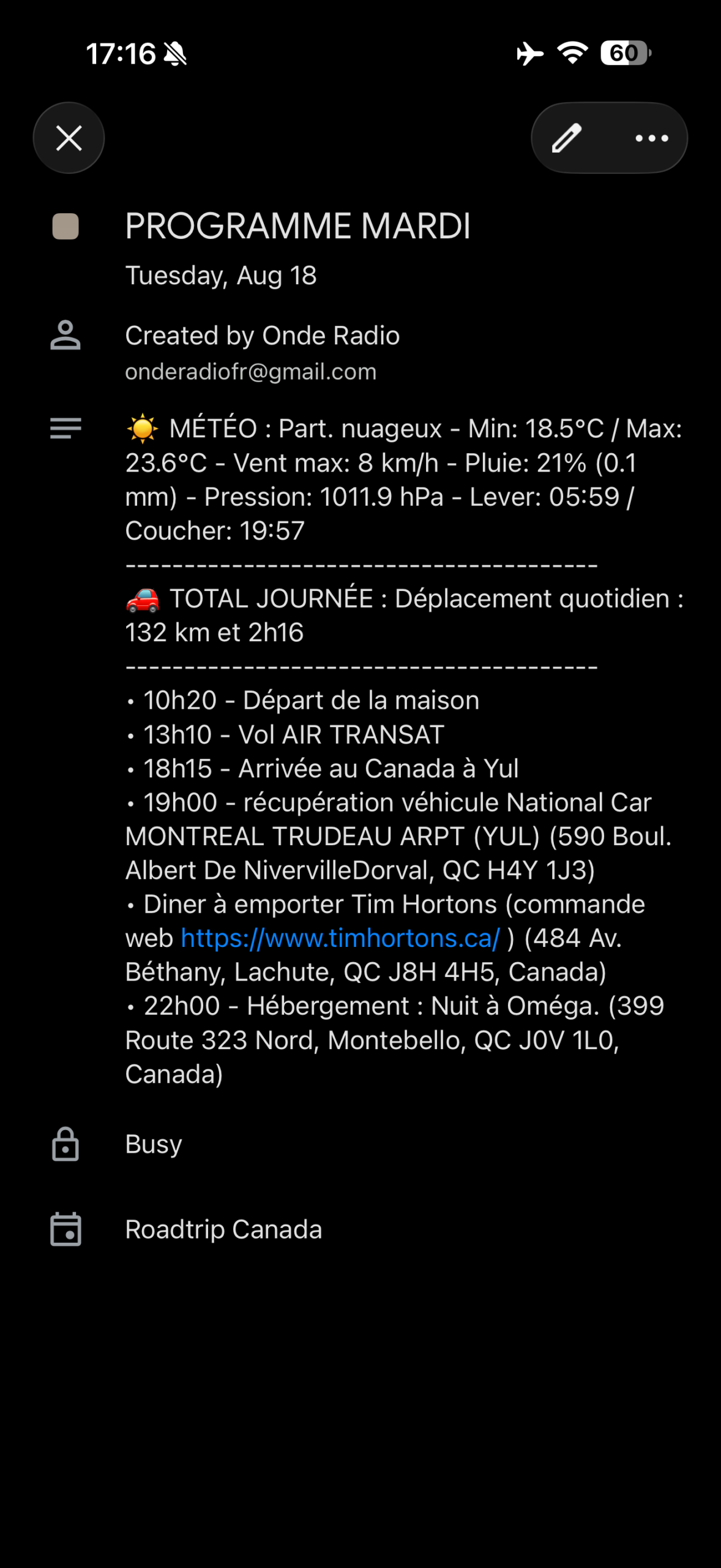 les réglages de l'iPhone